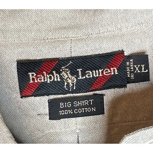Ralph Lauren Mens XLBig Shirt 100% Cotton Blue Long Sleeve Button Down - Picture 5 of 5